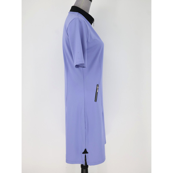 Roaming Dhabi Golf Dress Womens Medium Lavender Stretch Knit Quarter Zip Pockets - Picture 5 of 16